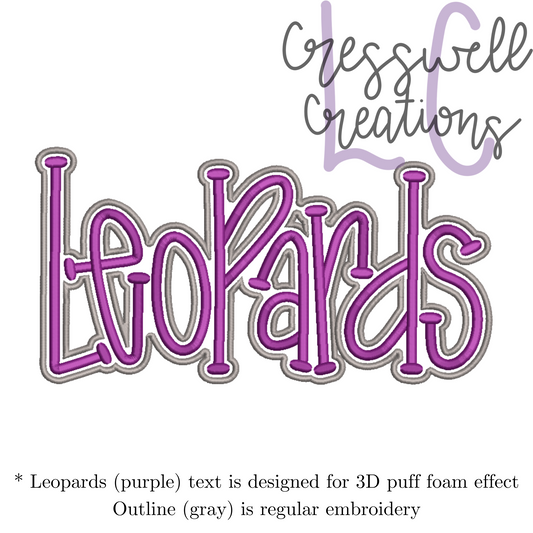 Leopards 3D Puff  Machine Embroidery Design