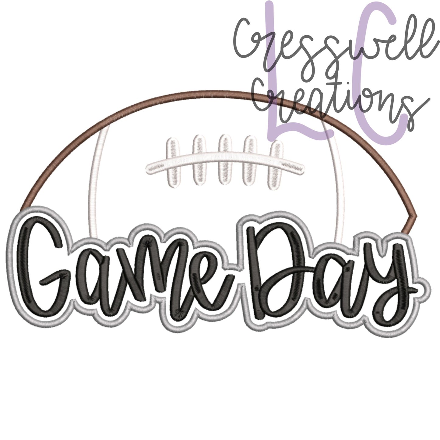 Game Day Football Applique Machine Embroidery Design