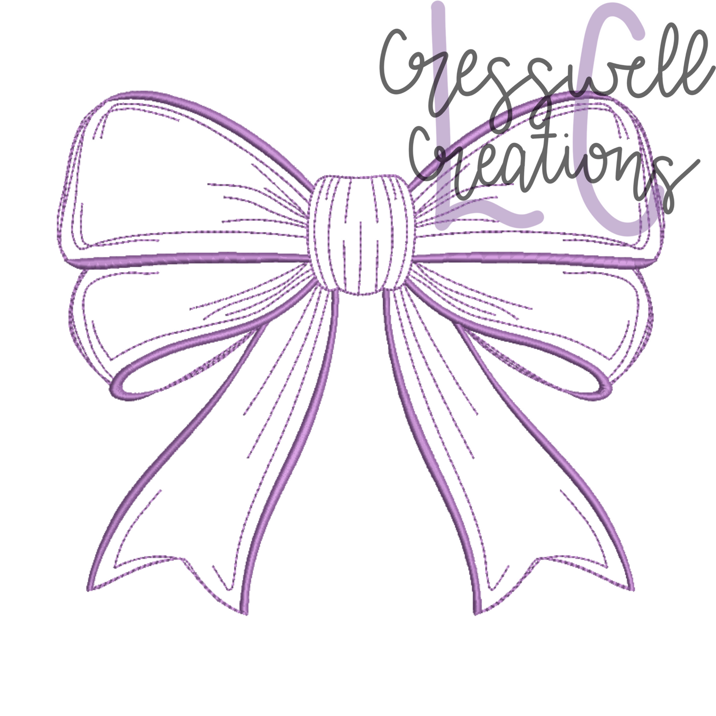 Bow Sketch Machine Embroidery Design