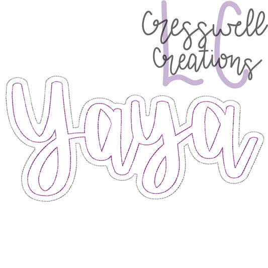 Yaya Bean Stitch Double Applique Embroidery Design