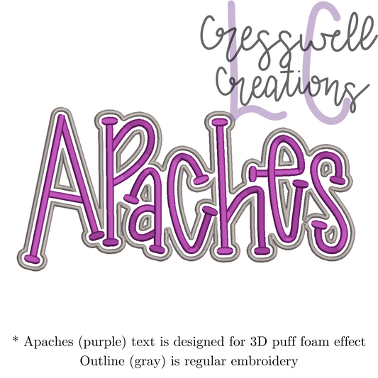 Apaches 3D Puff  Machine Embroidery Design