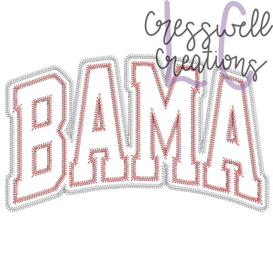 Bama Varsity Zig Zag Double Applique