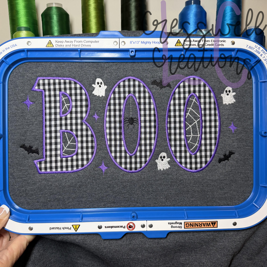 Boo Satin Stitch Applique Machine Embroidery Design