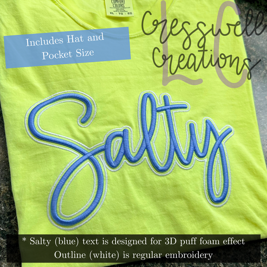 Salty 3D Puff  Machine Embroidery Design