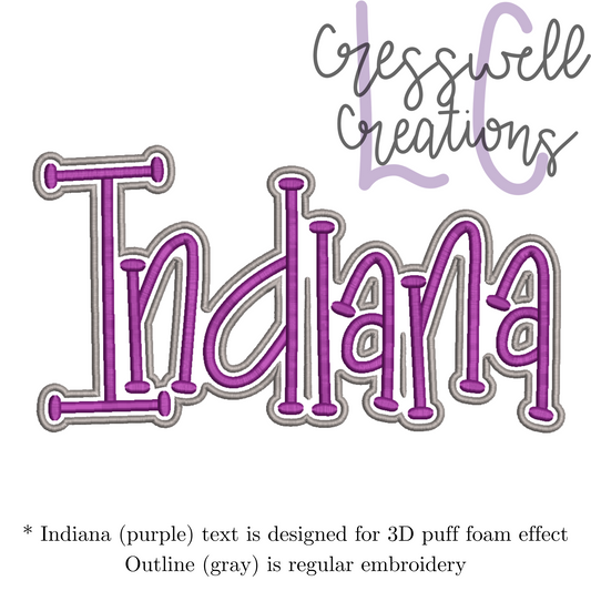 Indiana 3D Puff  Machine Embroidery Design