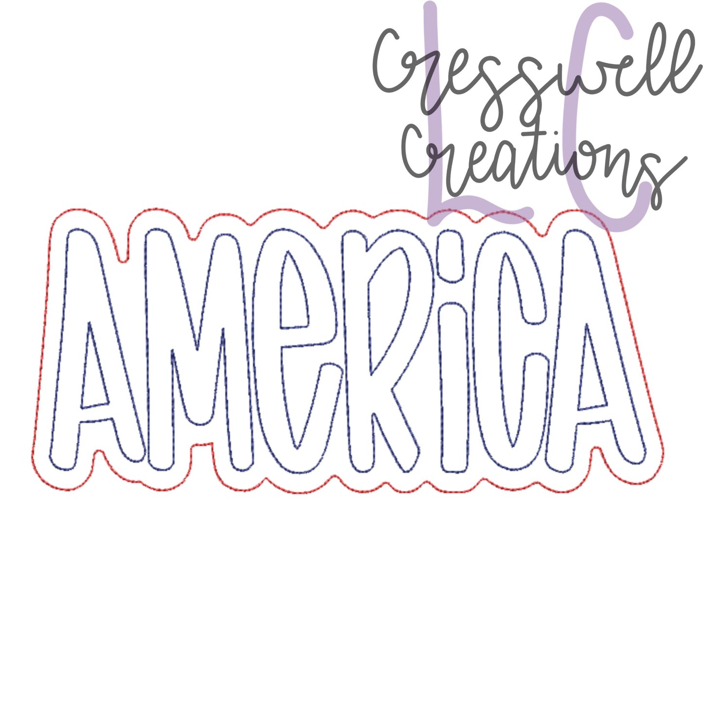 America Bean Stitch Double Applique Machine Embroidery Design