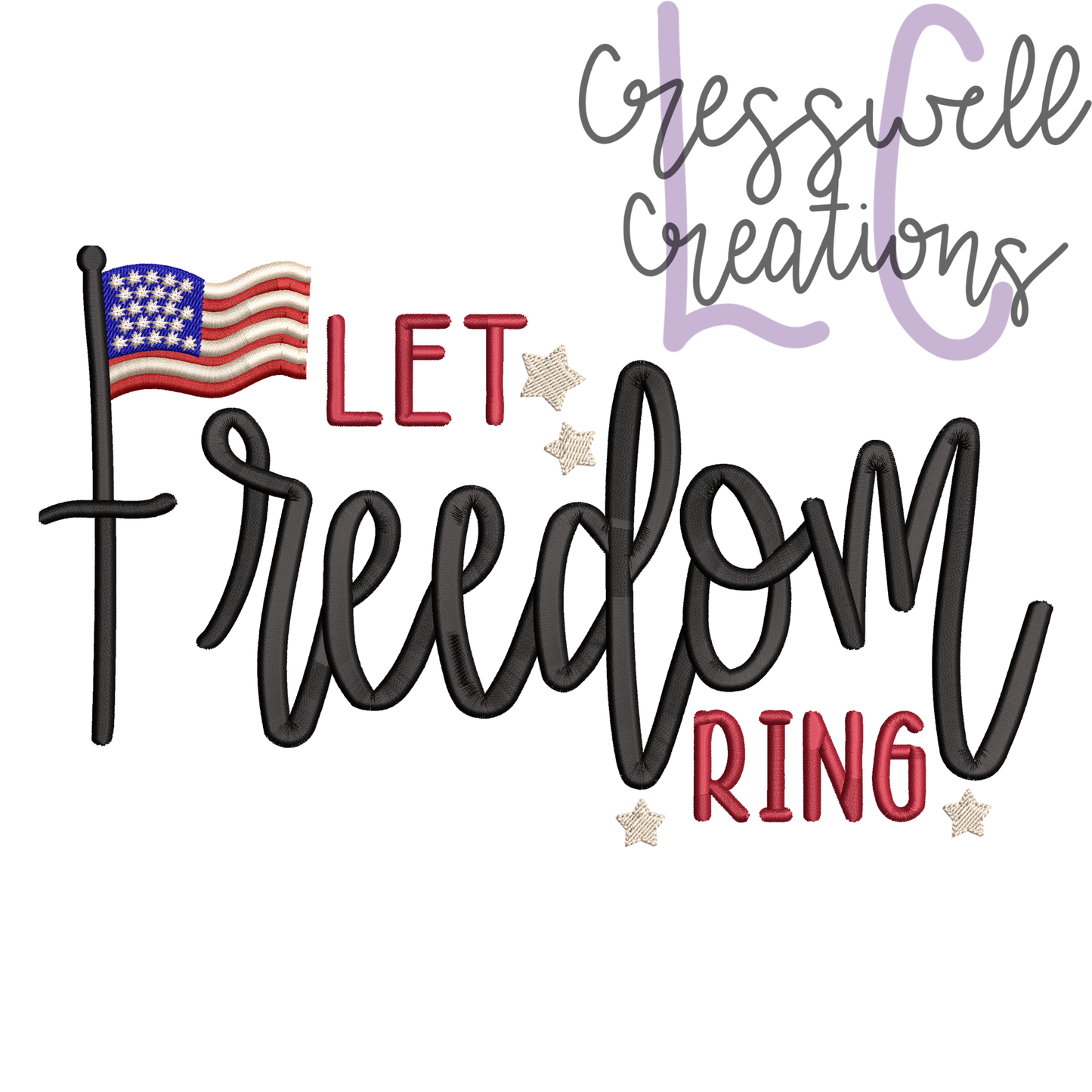 Let Freedom Ring Machine Embroidery Design