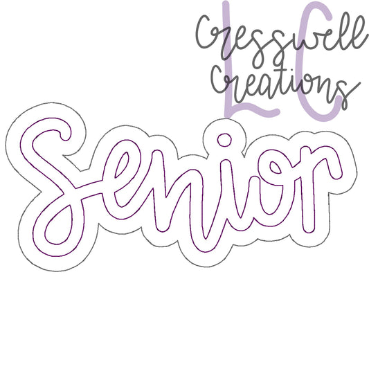 Senior Bean Stitch Double Applique Machine Embroidery Design