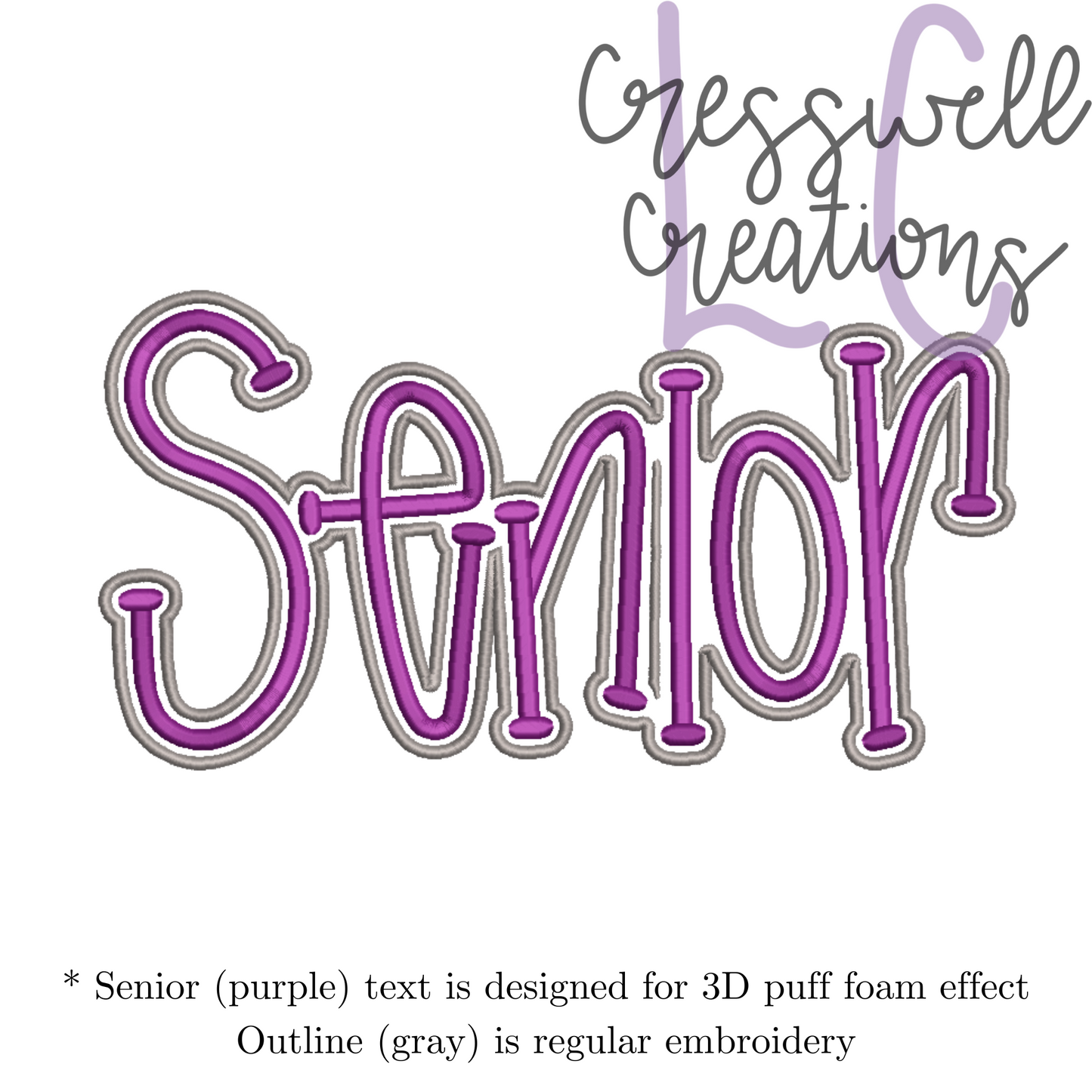 Senior 3D Puff  Machine Embroidery Design