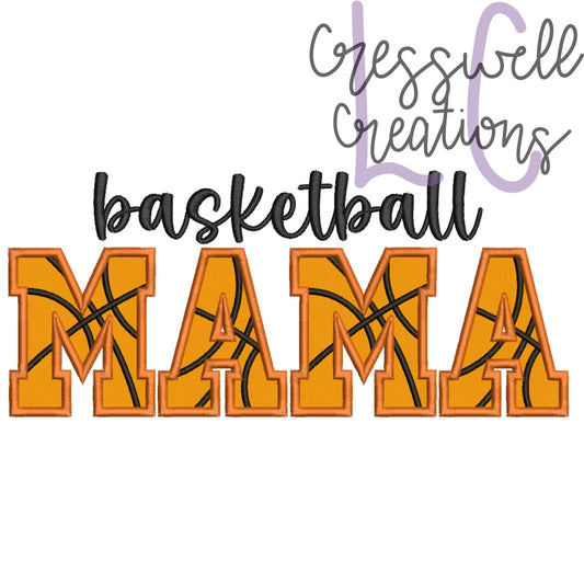 Basketball Mama Applique Machine Embroidery Design