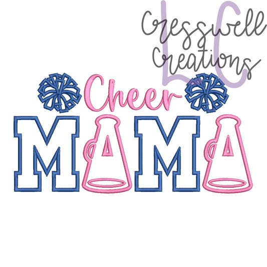 Cheer Mama Applique Machine Embroidery Design