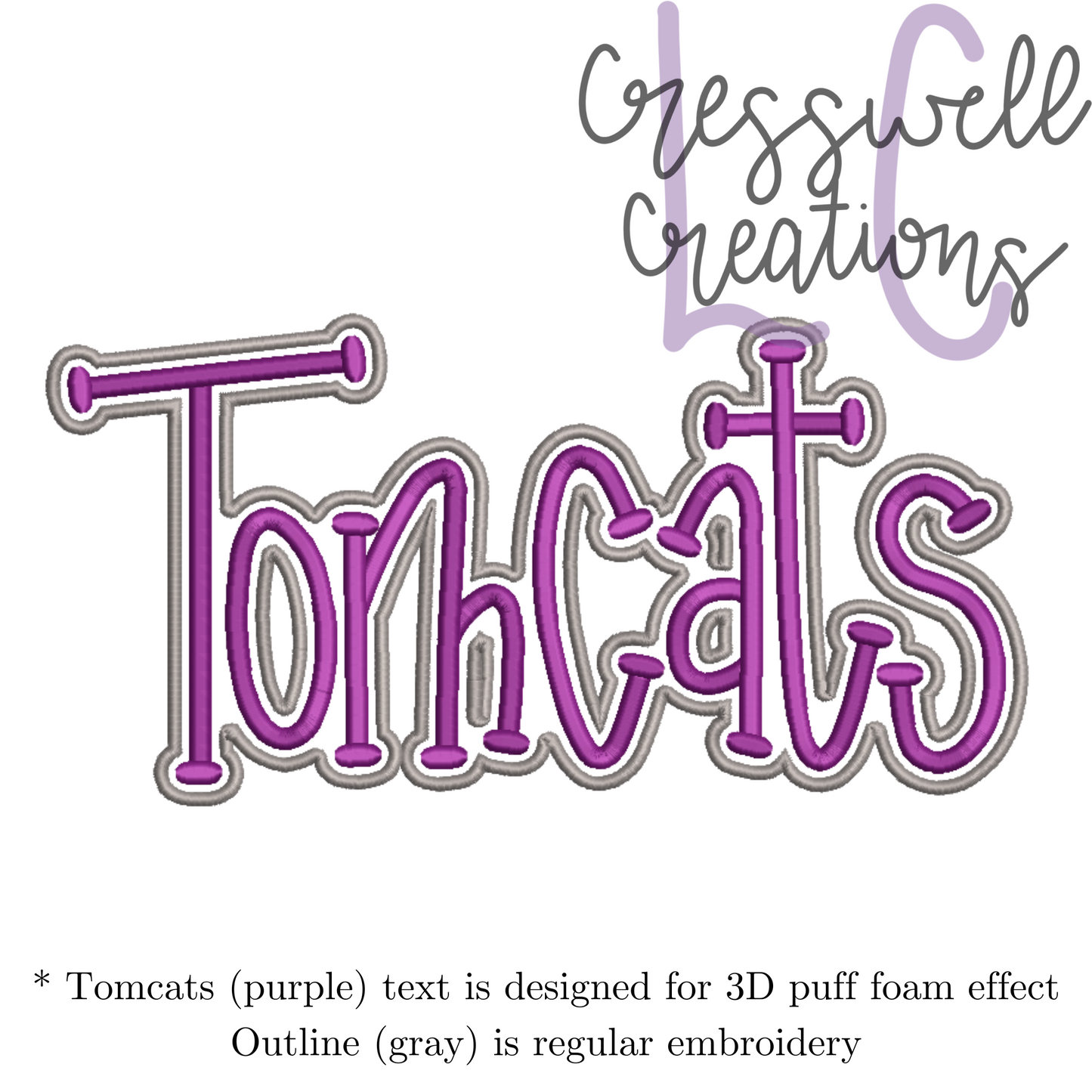 Tomcats 3D Puff  Machine Embroidery Design