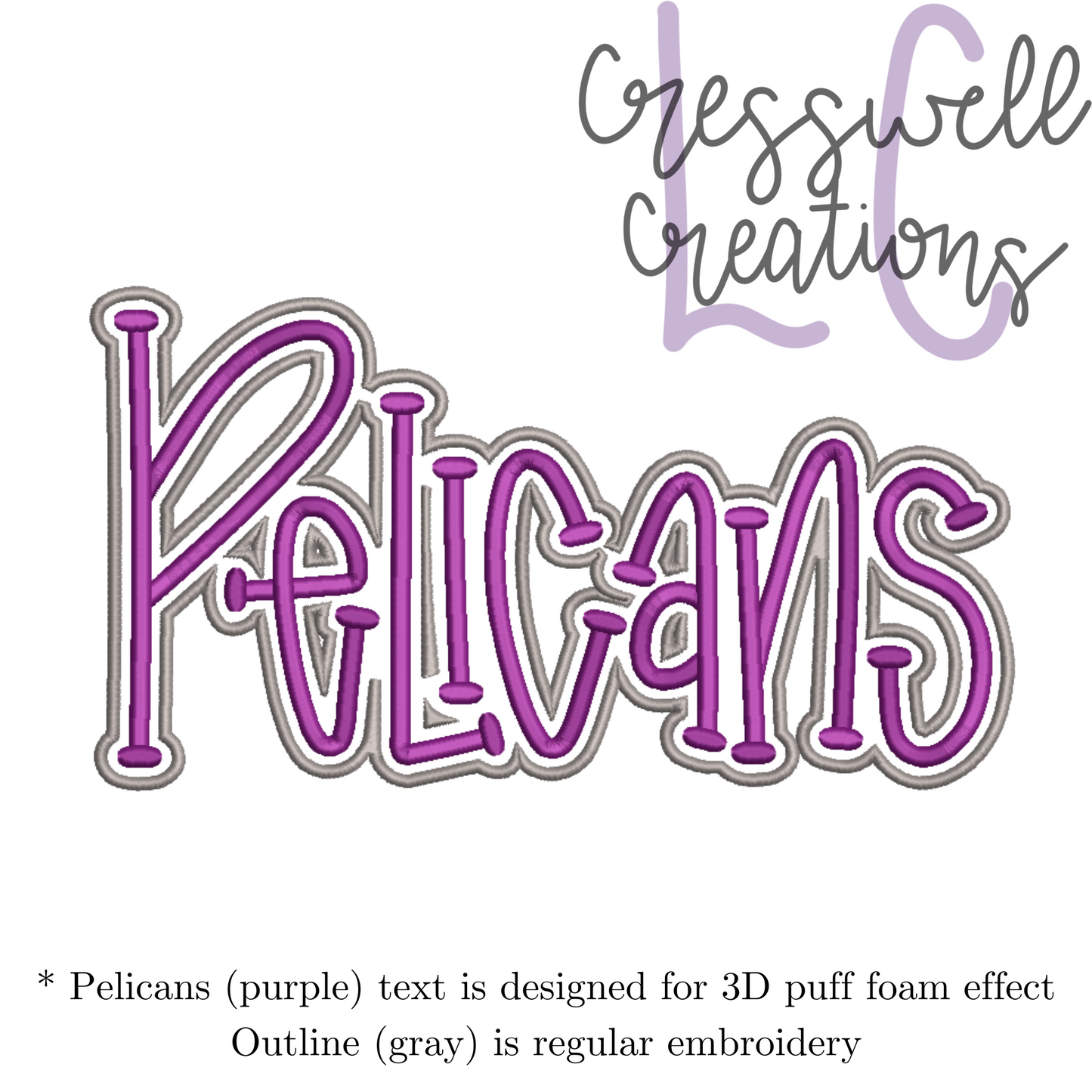 Pelicans 3D Puff  Machine Embroidery Design