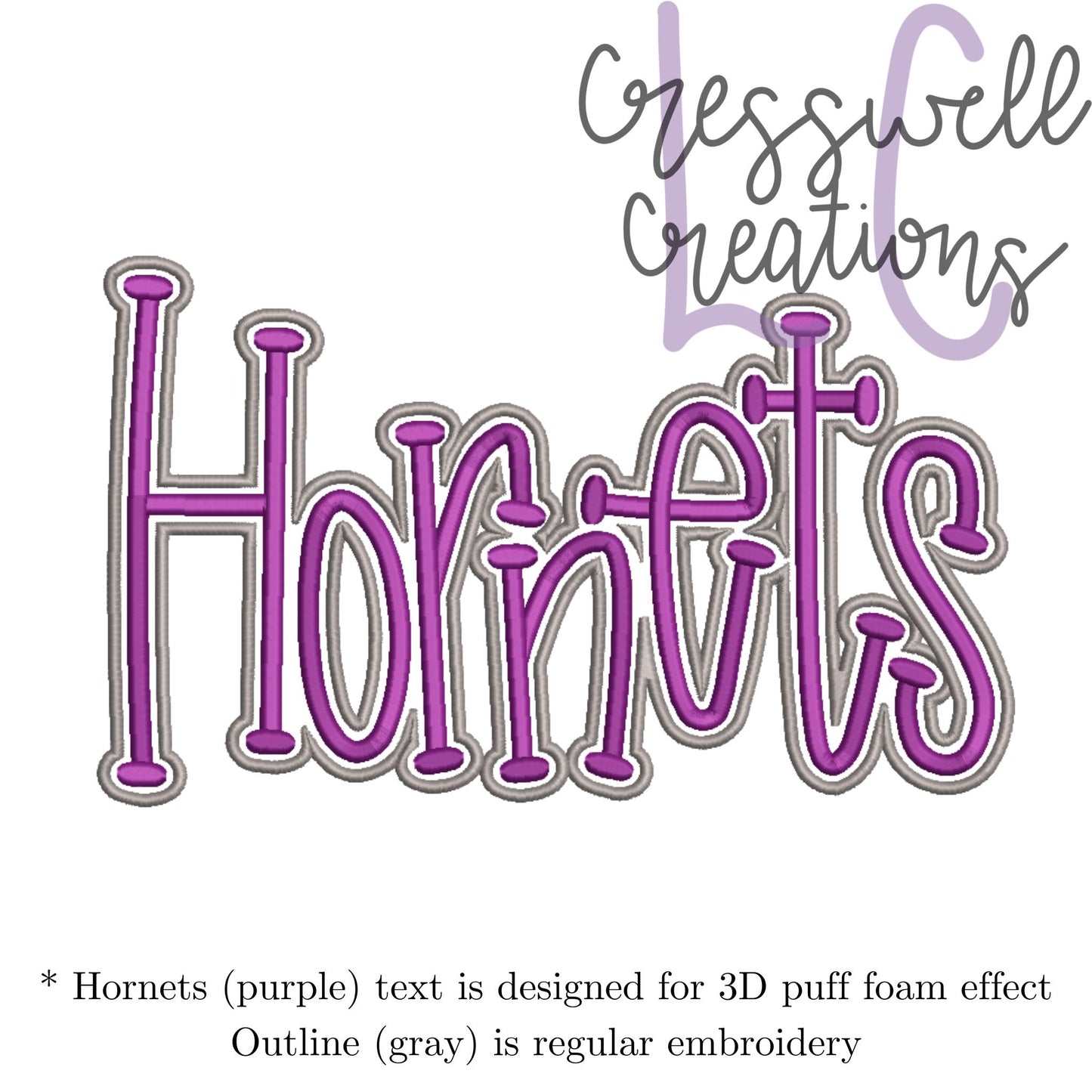 Hornets 3D Puff  Machine Embroidery Design