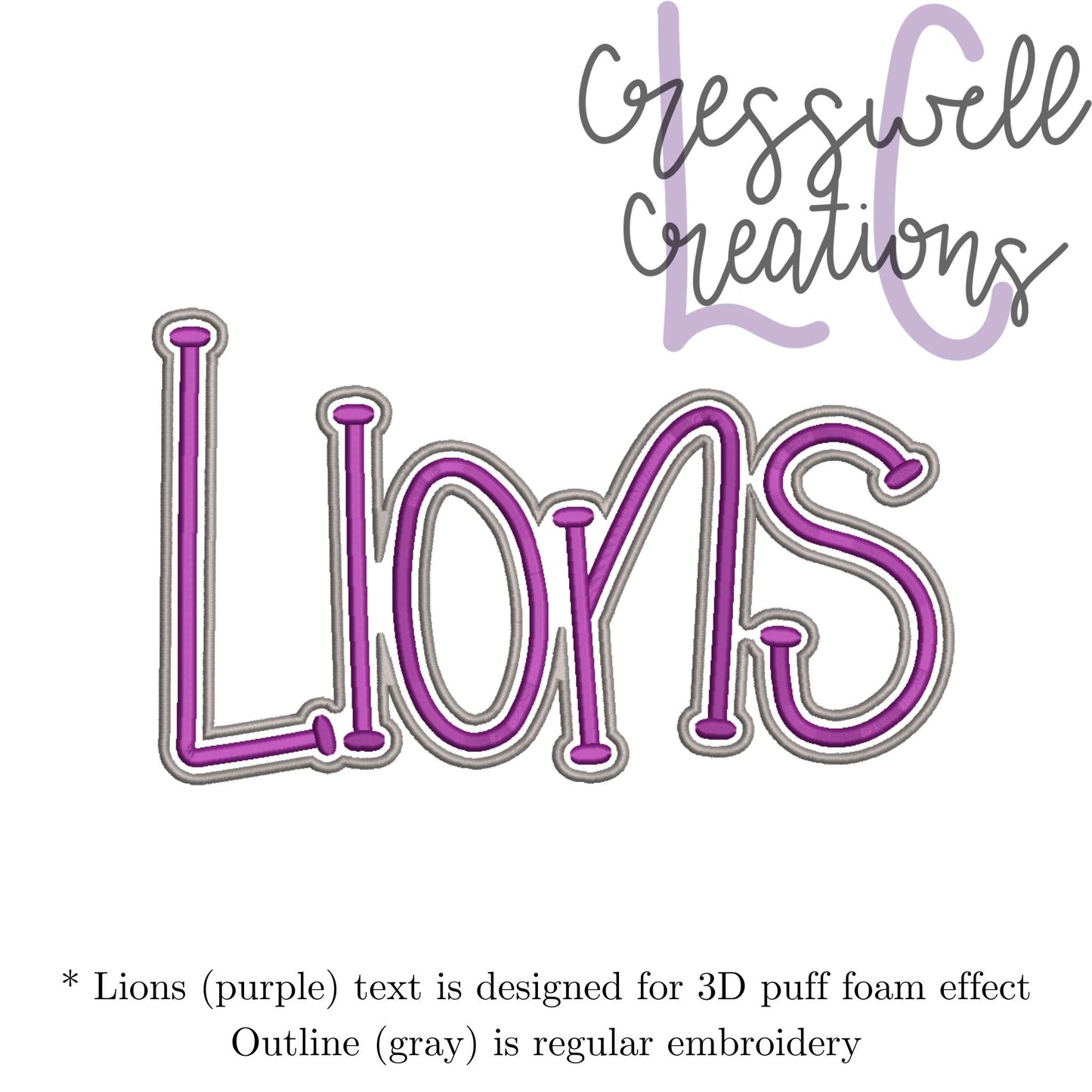 Lions 3D Puff  Machine Embroidery Design