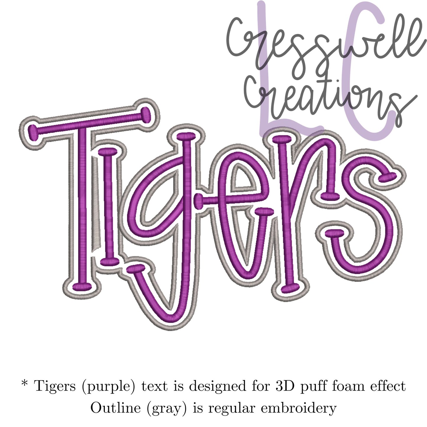 Tigers 3D Puff  Machine Embroidery Design