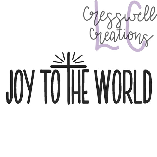 Joy to the World Satin Stitch Machine Embroidery Design