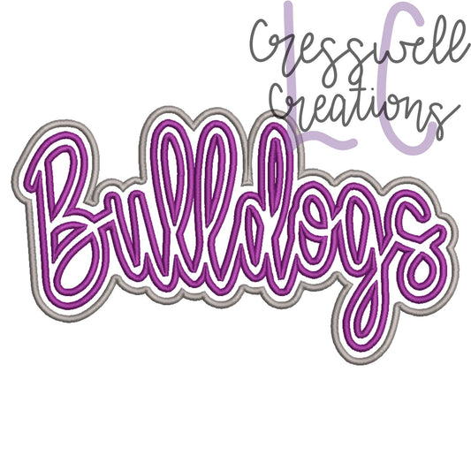 Bulldogs Satin Stitch Double Applique