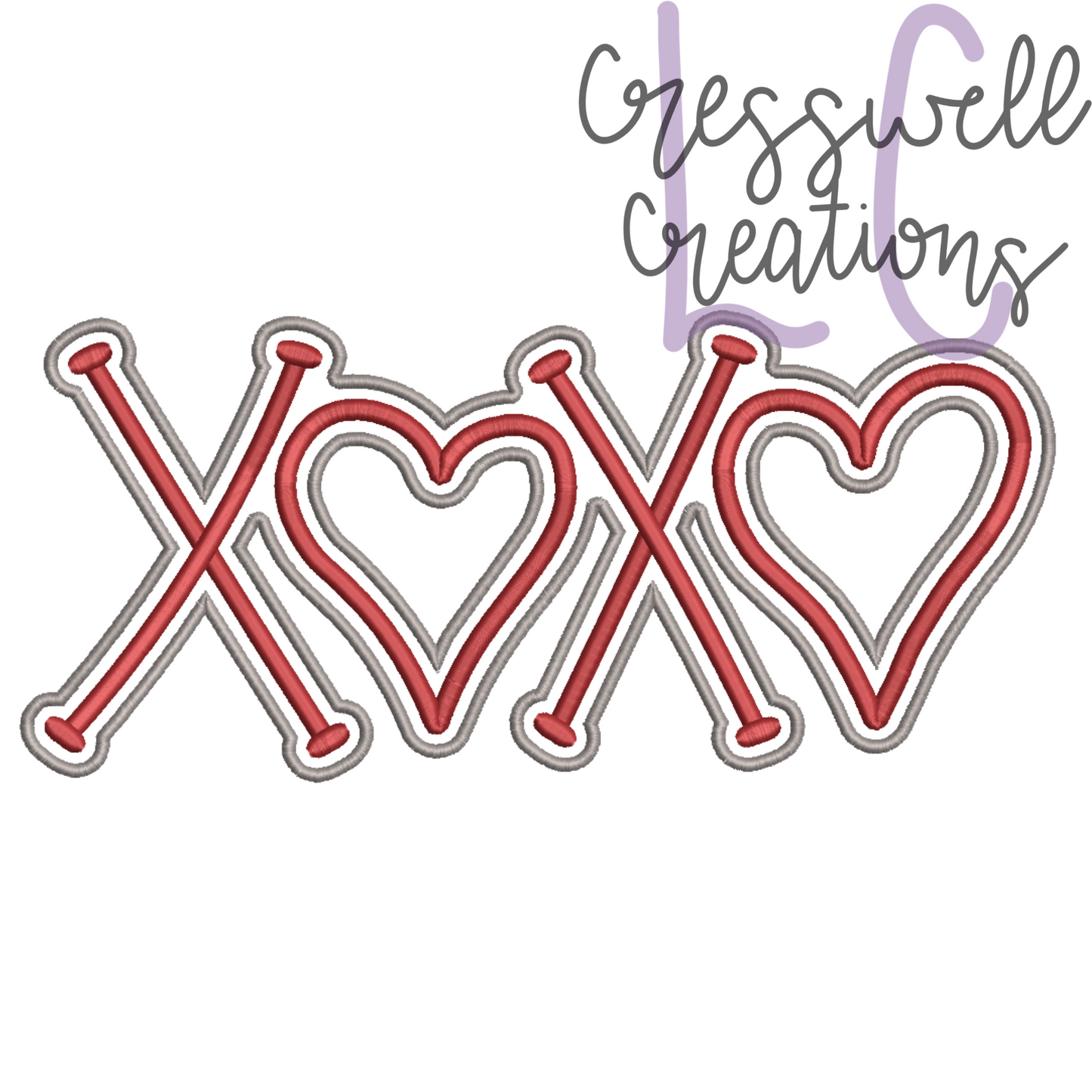 XOXO Hearts  Machine Embroidery Design