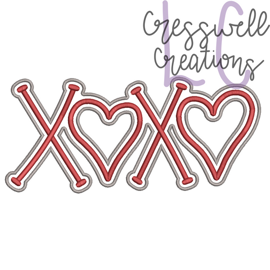 XOXO Hearts  Machine Embroidery Design