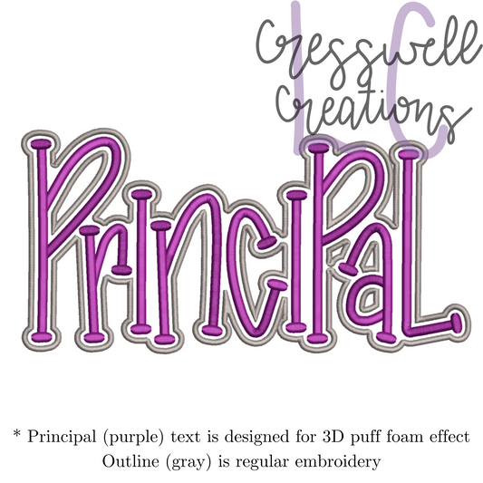 Principal 3D Puff  Machine Embroidery Design