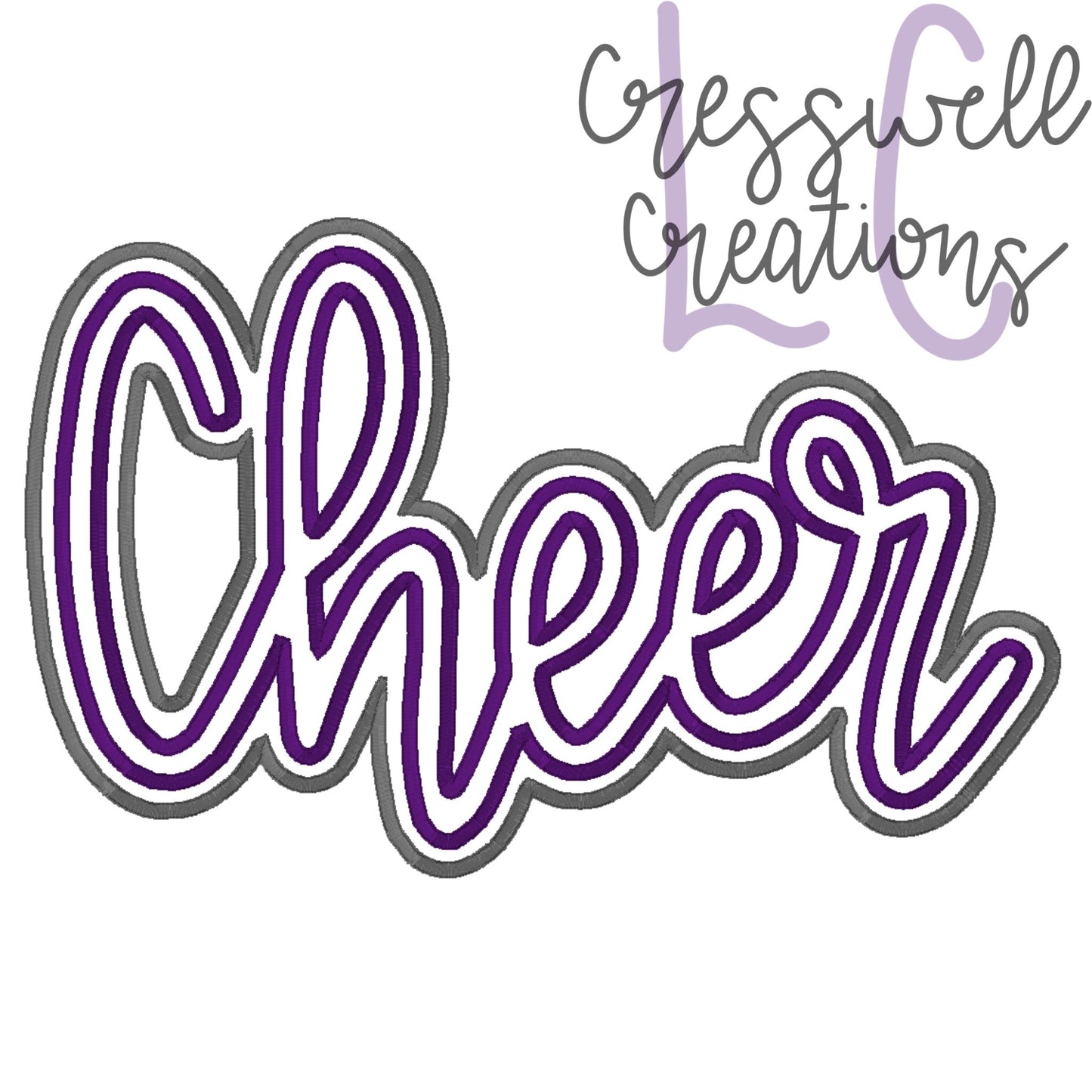 Cheer Satin Stitch Double Applique Machine Embroidery Design