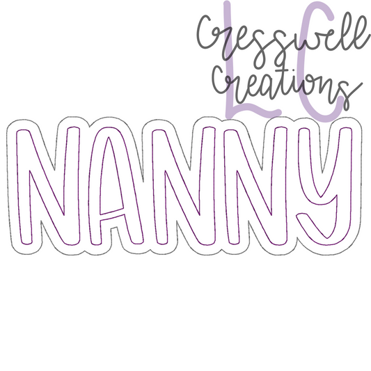 NANNY Bean Stitch Double Applique Machine Embroidery Design