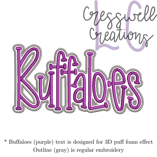 Buffaloes 3D Puff  Machine Embroidery Design