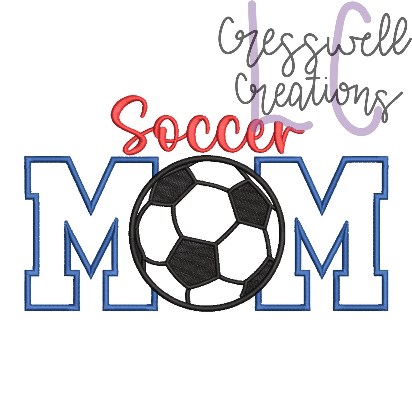 Soccer Mom Applique Machine Embroidery Design // Includes Design for Sleeves