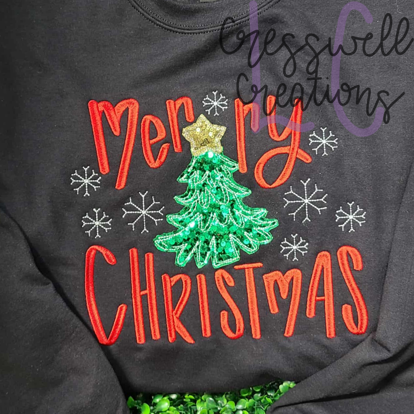 Merry Christmas Bean Stitch Applique Machine Embroidery Design