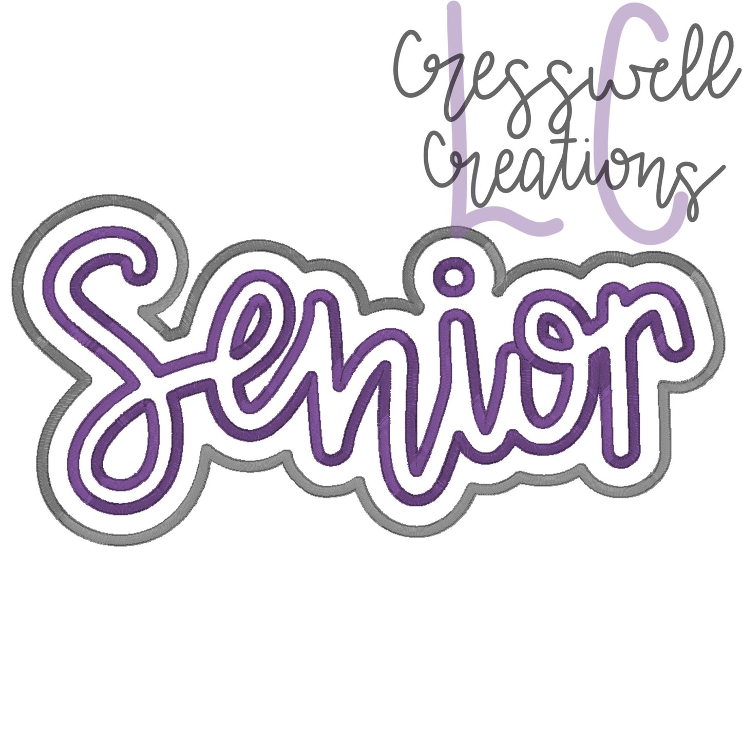 Senior Satin Stitch Double Applique Machine Embroidery Design