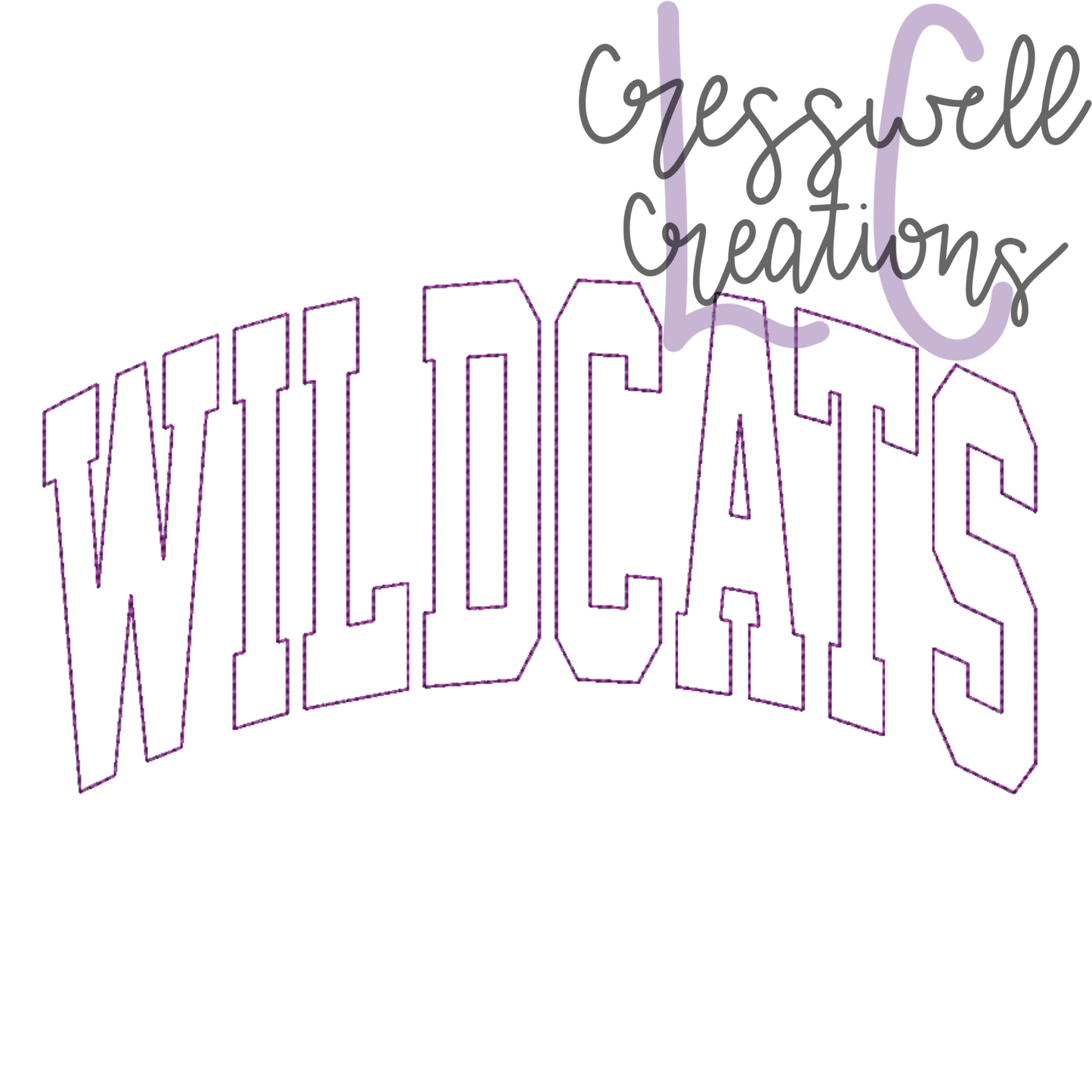 Wildcats Embossed 3D Puff Machine Embroidery Design