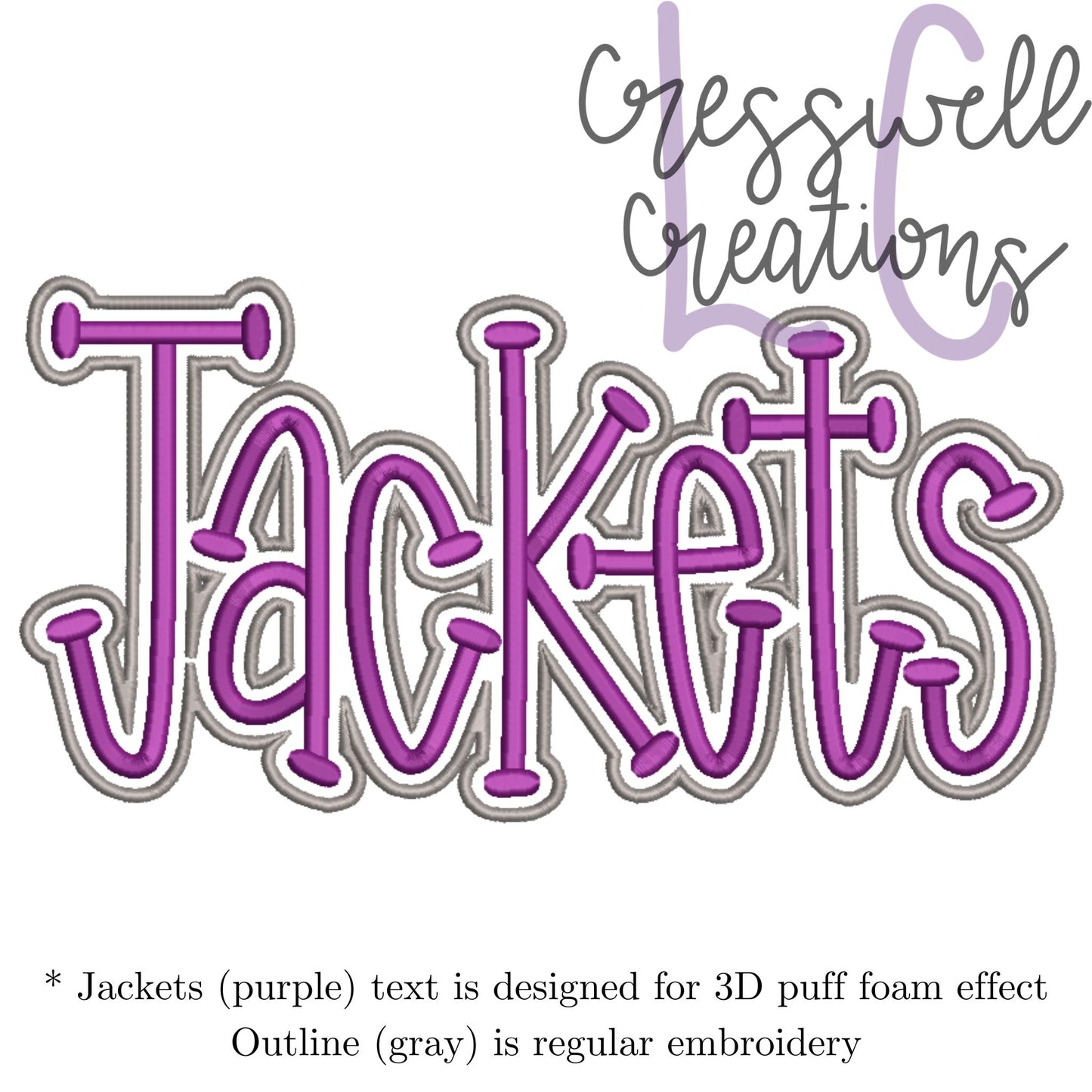 Jackets 3D Puff  Machine Embroidery Design