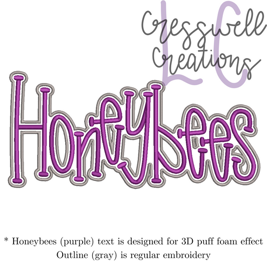 Honeybees 3D Puff  Machine Embroidery Design