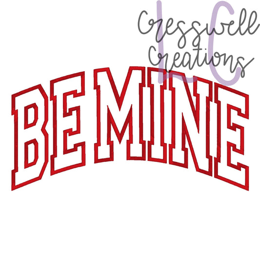 Be Mine Curved Applique Machine Embroidery Design