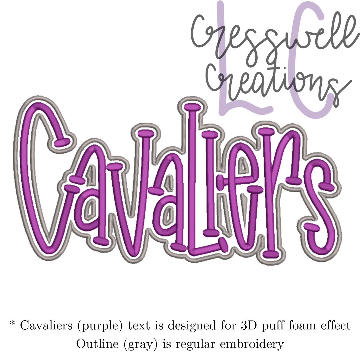 Cavaliers 3D Puff  Machine Embroidery Design