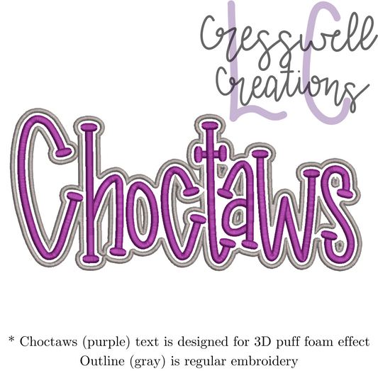 Choctaws 3D Puff  Machine Embroidery Design