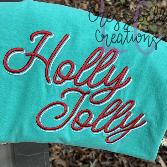 Holly Jolly Shadow Regular Machine Embroidery Design
