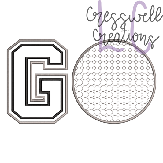 GO Golf Applique Machine Embroidery Design