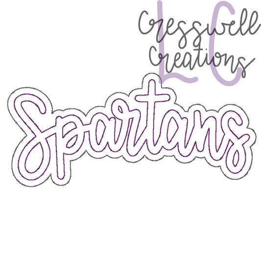 Spartans Bean Stitch Double Applique Embroidery Design