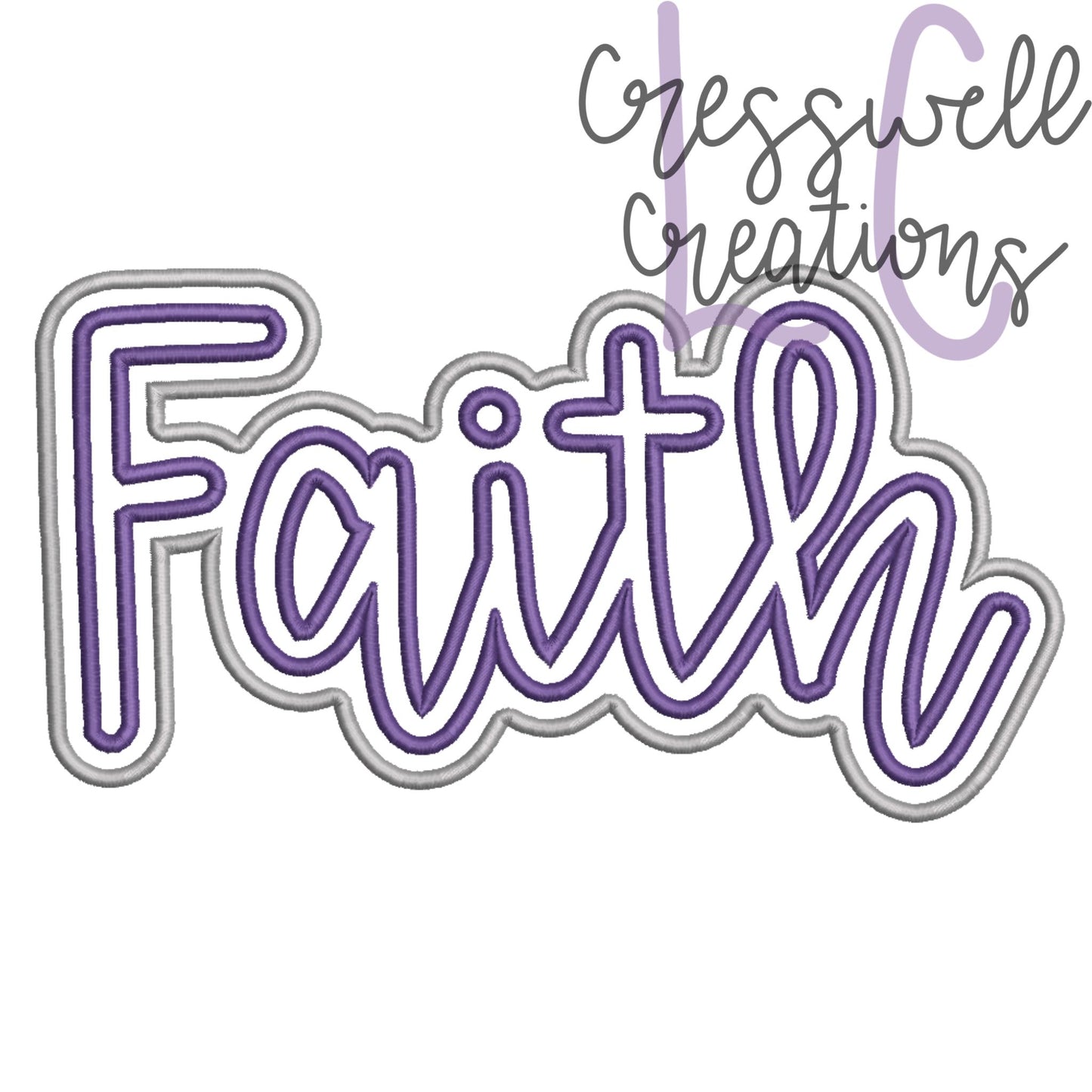 Faith Satin Stitch Double Applique