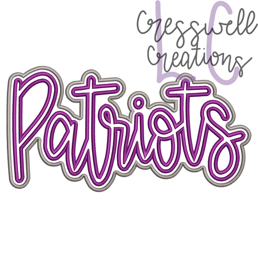Patriots Satin Stitch Double Applique