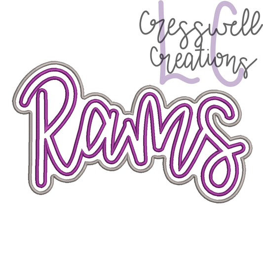 Rams Satin Stitch Double Applique