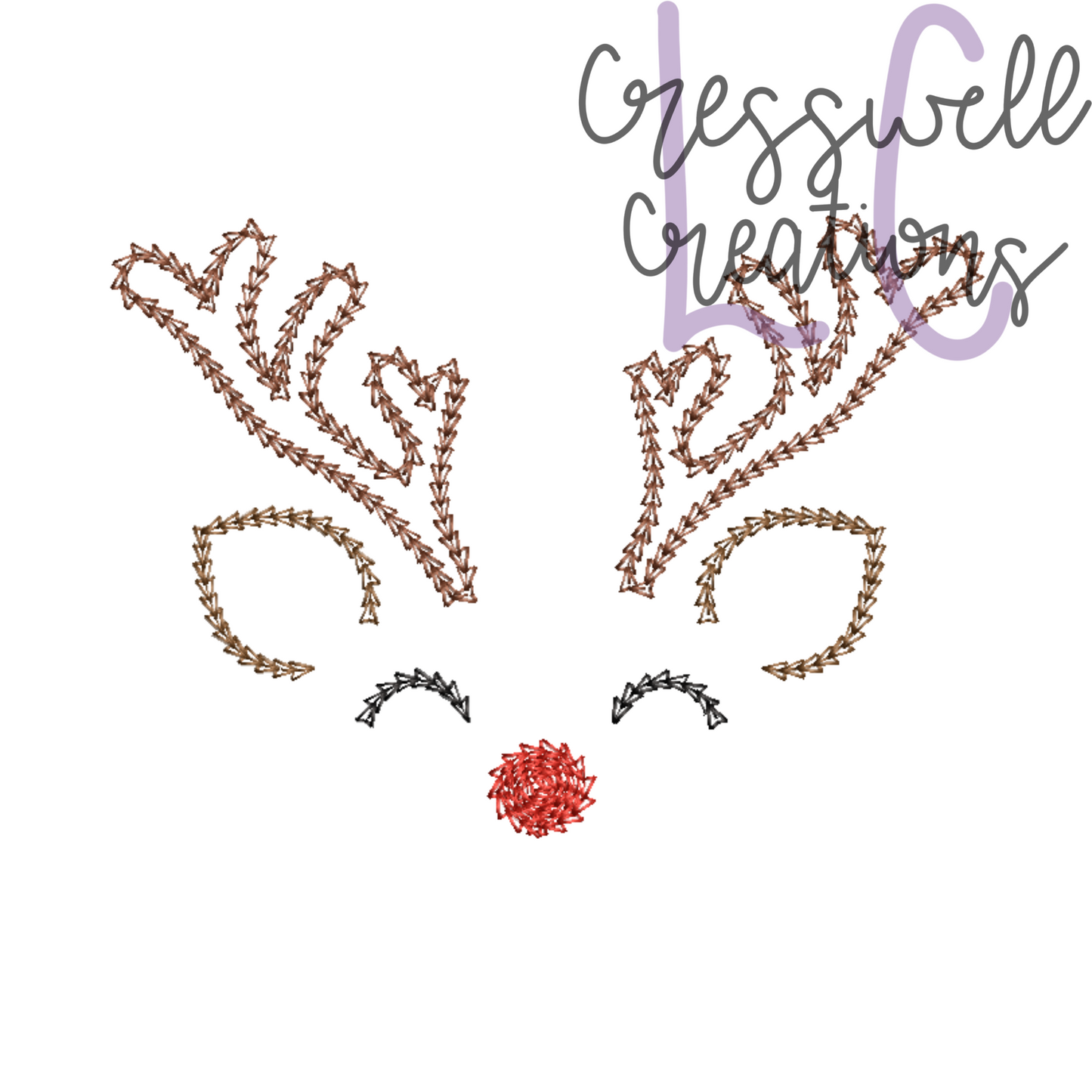 Reindeer Chain Stitch Machine Embroidery Design