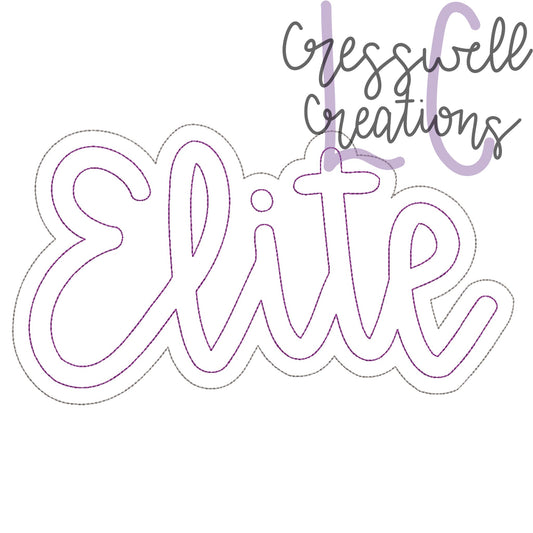 Elite Cursive Bean Stitch Double Applique Machine Embroidery Design
