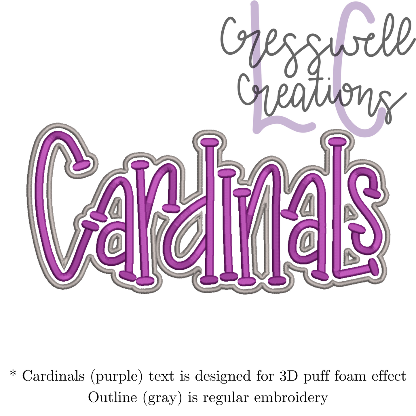 Cardinals 3D Puff  Machine Embroidery Design