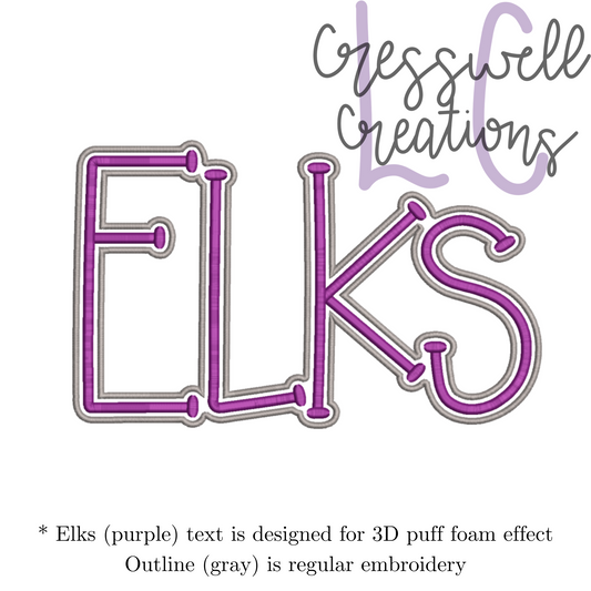 Elks 3D Puff Machine Embroidery Design