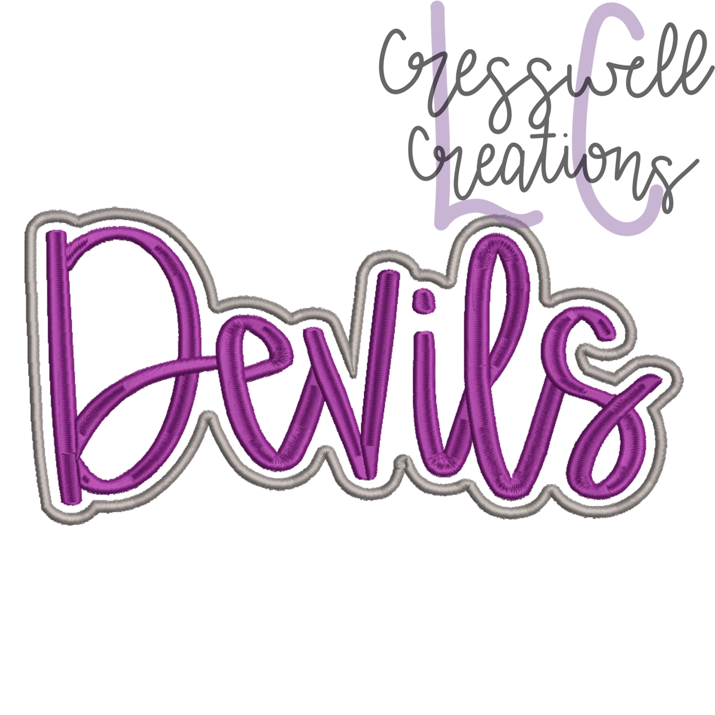 Devils Satin Stitch Applique Machine Embroidery Design