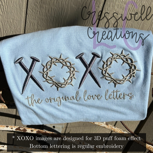 XOXO Nails and Crown 3D Puff  Machine Embroidery Design