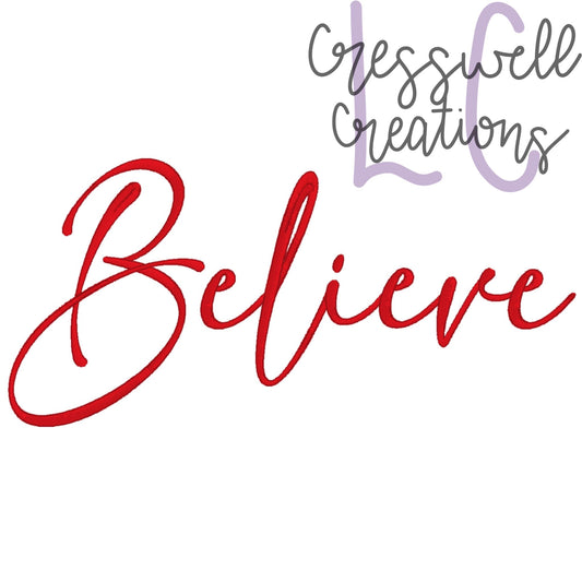 Believe Satin Machine Embroidery Design